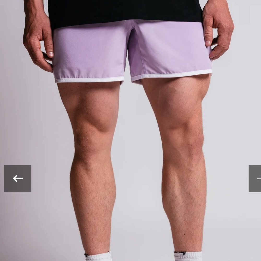 P’Tula Mens Light Purple Retro Short 6” Sz Large